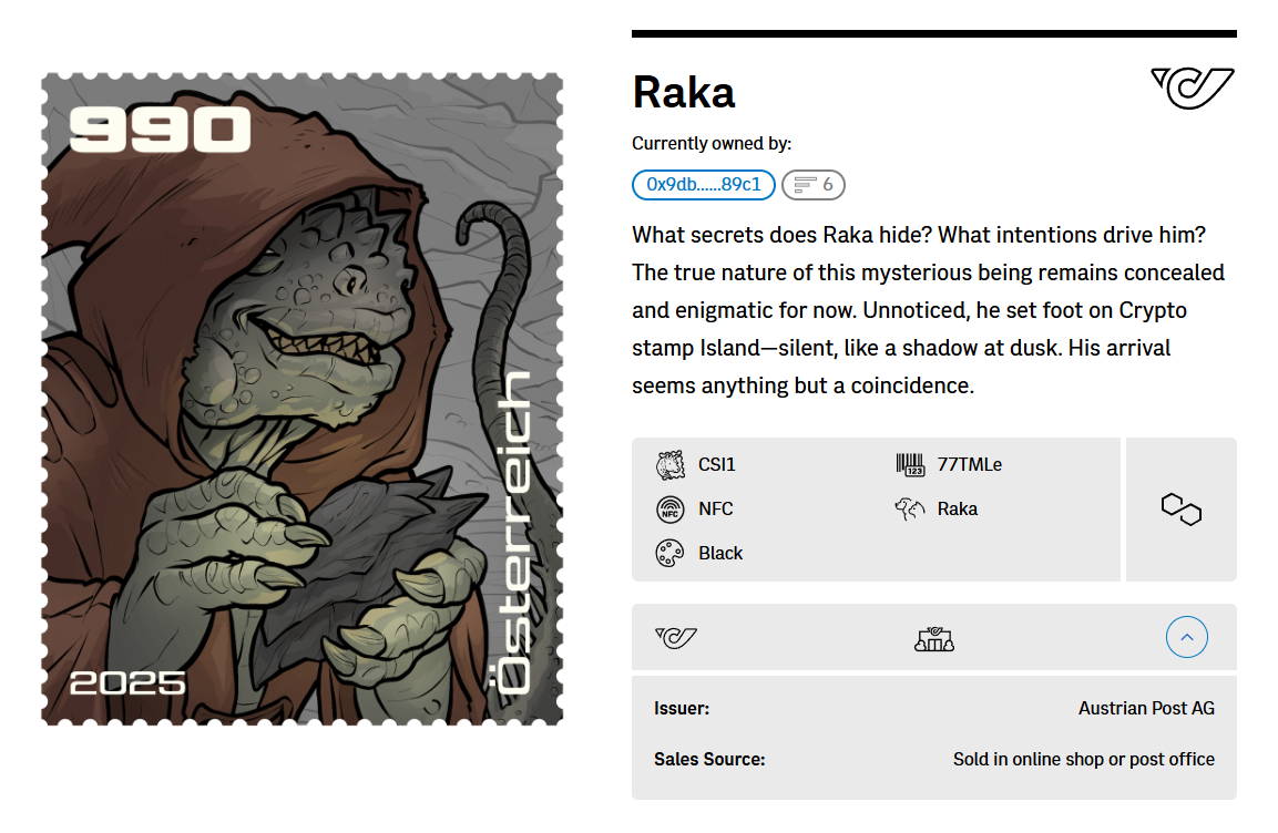 Crypto Stamp Island - Raka FDC (black) (2)