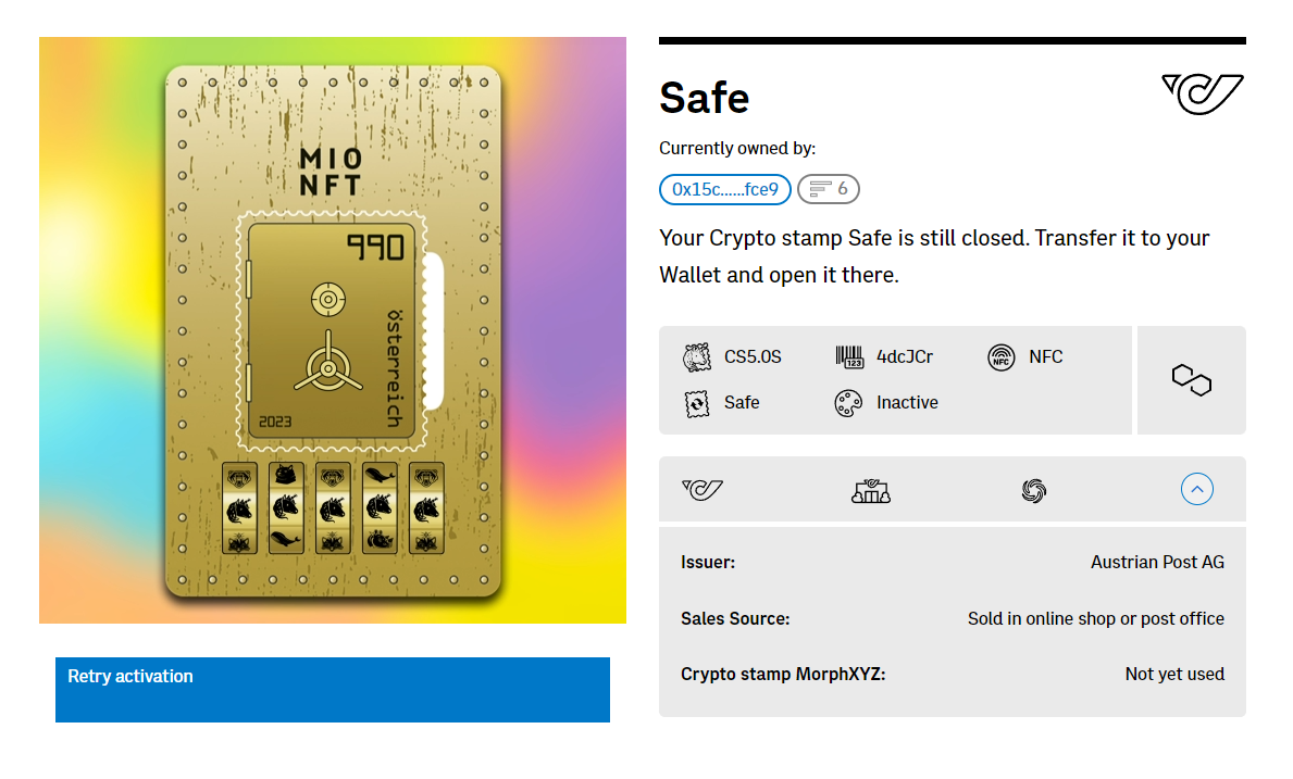 First Day Cover - CS5.0 Bear + Safe (run on first day of issue)