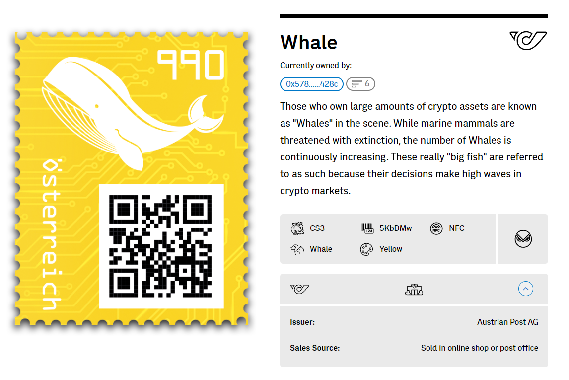 First Day Cover - CS3 Whale (set black to yellow)